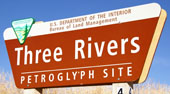 Three Rivers Petroglyph site sign