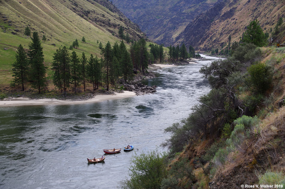 Floating through the Salmon River Canyon near Riggins, Idaho