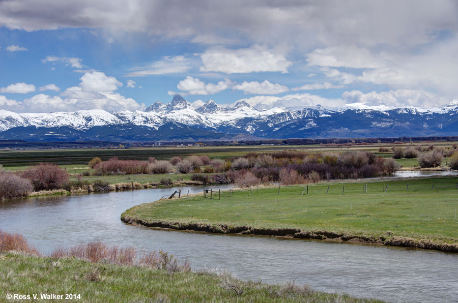 Teton River and mountains near Tetonia, Idaho