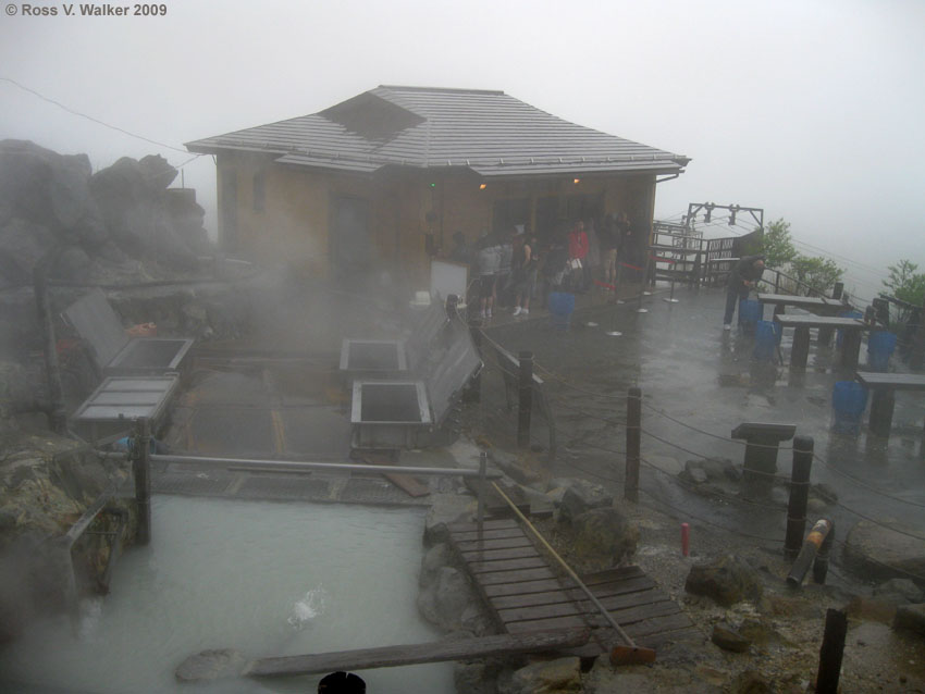 Hot springs in a typhoon, Mt. Komagatake, Japan