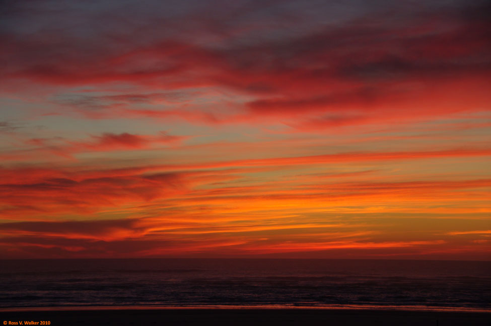 Sunset over the Pacific Ocean, Waldport, Oregon