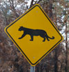 Mountain lion crossing sign