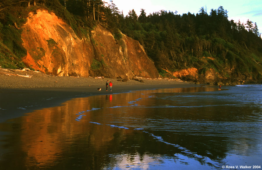 Evening light on cliffs at Ecola State Park, Oregon