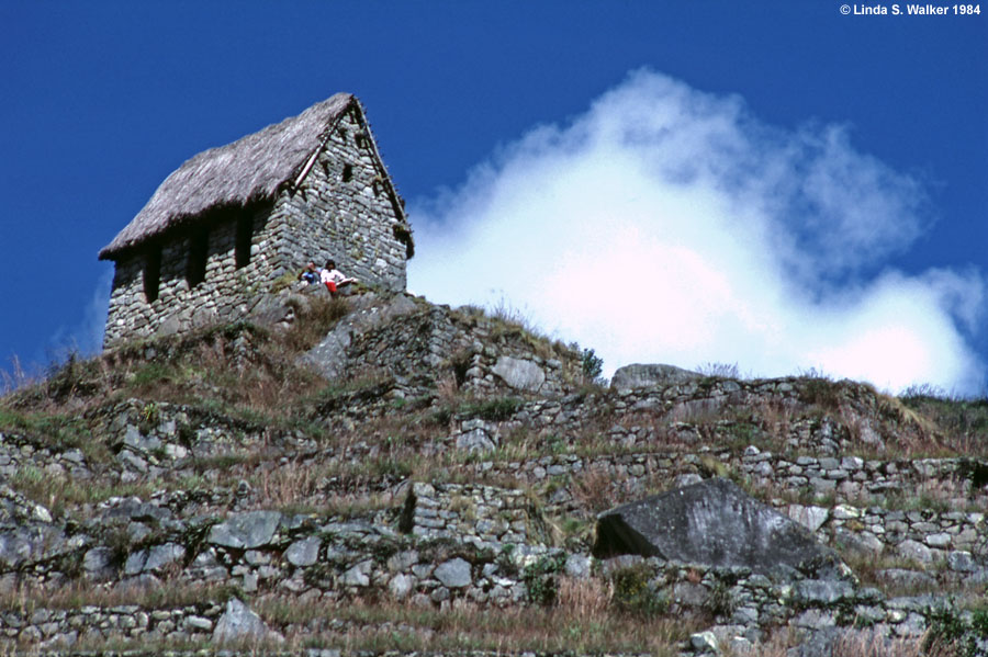 Hilltop building, Machupicchu, Peru
