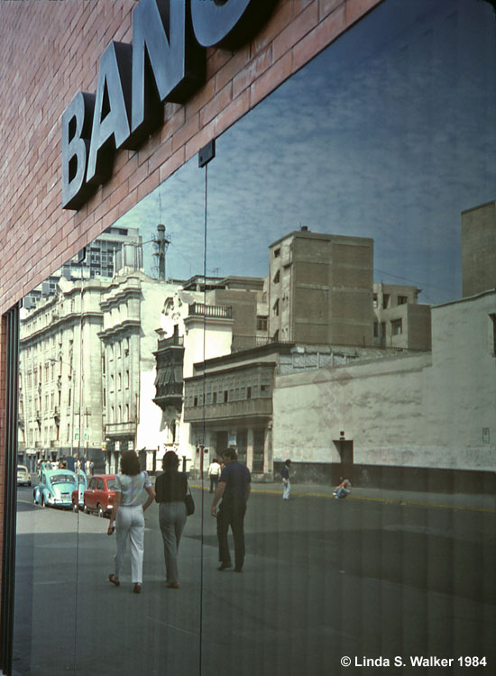 Street reflection, Lima, Peru