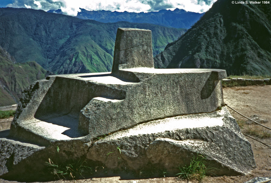 Hitching post of the sun, Machupicchu, Peru