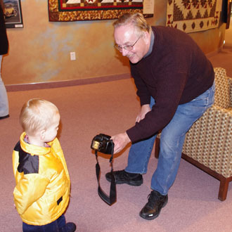 Reception at photo and quilt show,  Oregon Trail Center, Montpelier, Idaho