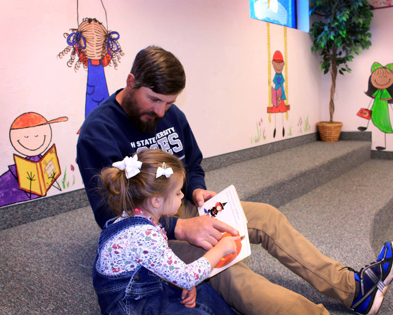 Quality time at the library in Montpelier, Idaho