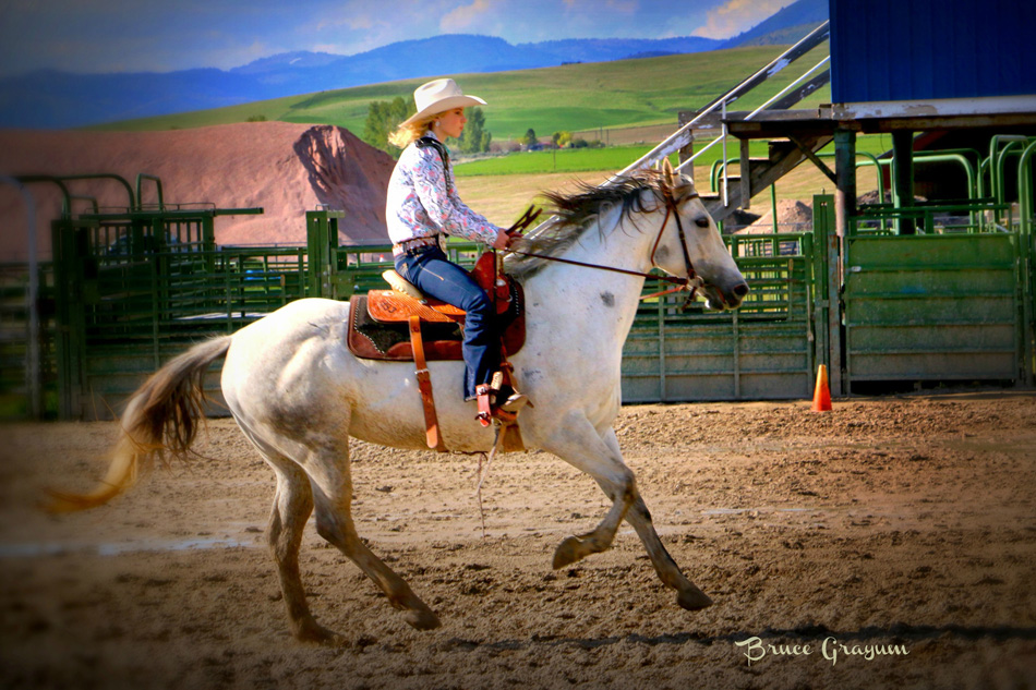 Rodeo girl on a horse