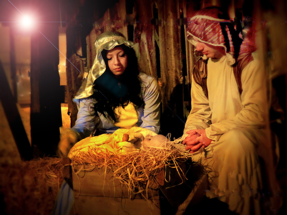 Joseph and Mary, live nativity