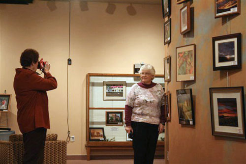 Reception at photo and quilt show,  Oregon Trail Center, Montpelier, Idaho