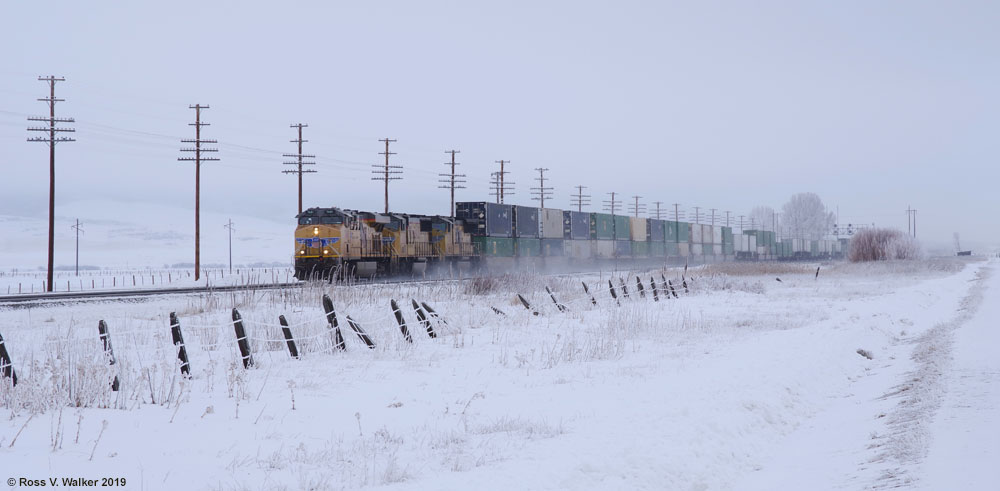 Winter cannonball, train, Montpelier, Idaho