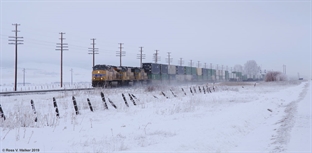 Train in winter