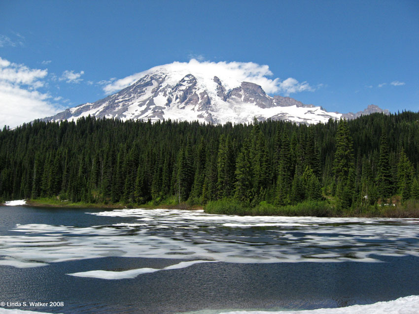 Mount Rainier above Reflection Lake, Mount Rainier National Park, Washington