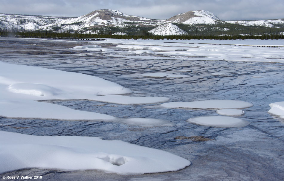 Travertine ripples at Midway Geyser Basin, Yellowstone National Park, Wyoming