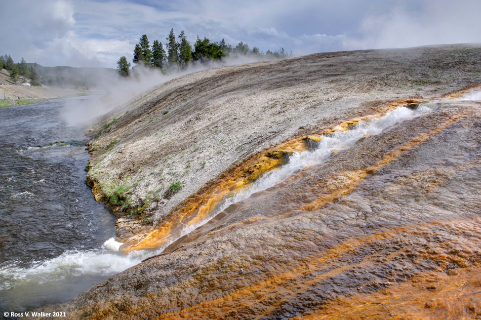 Excelsior Geyser Crater runoff, Firehole River, Yellowstone National Park, Wyoming