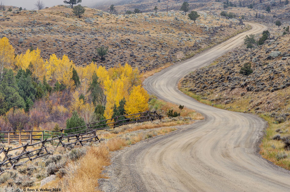 Trail Lake Road through Whiskey Basin near Dubois, Wyoming