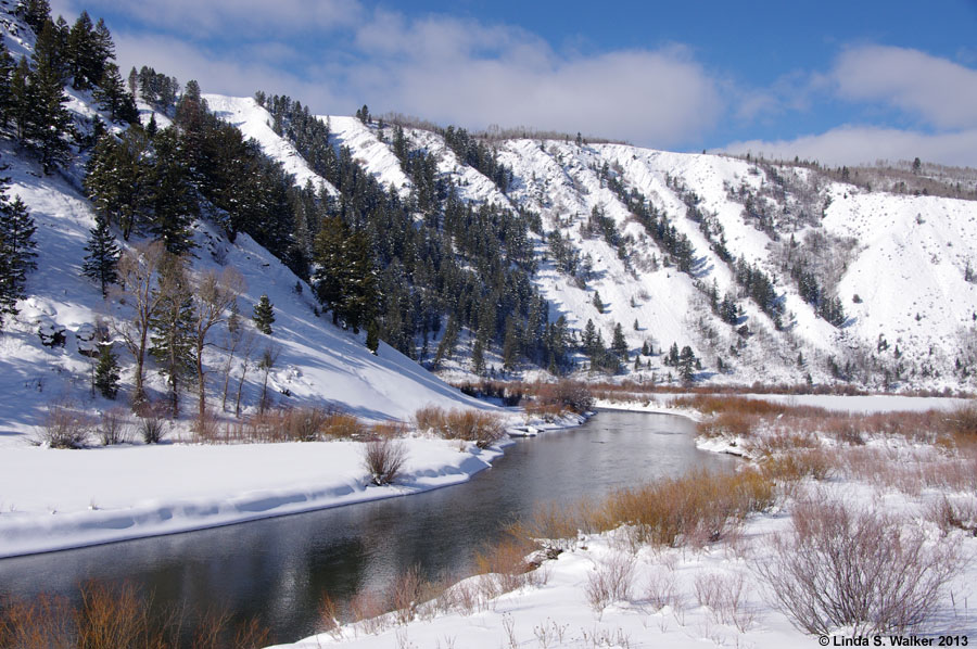Salt River in winter near Thayne, Wyoming