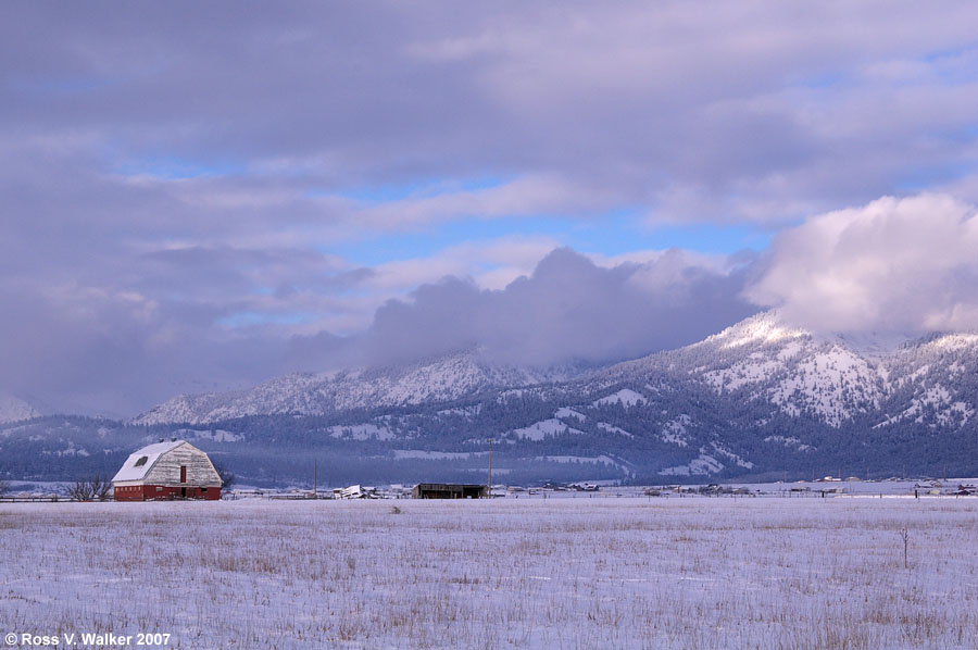 Barn and the Salt River Range, Star Valley, Wyoming