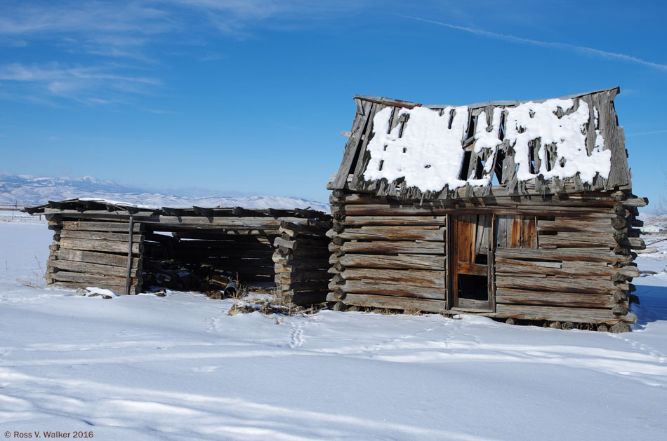 Log cabin and shed demolished in 2021, Wardboro, Idaho