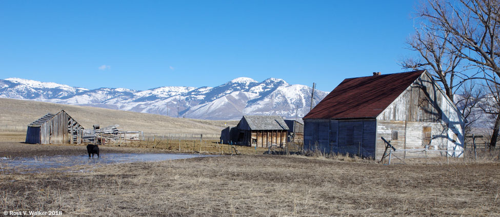 A cluster of farm buildings in Bern, Idaho has been removed