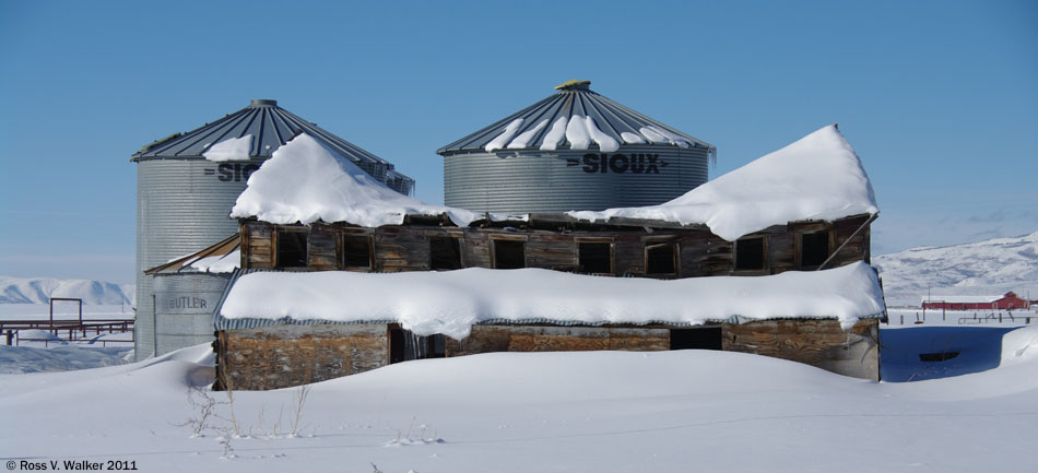 Collapsing barn, Bennington, Idaho