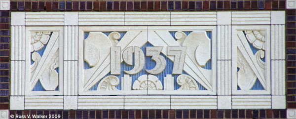 1937 date sign, Bear Lake Middle School, Montpelier, Idaho