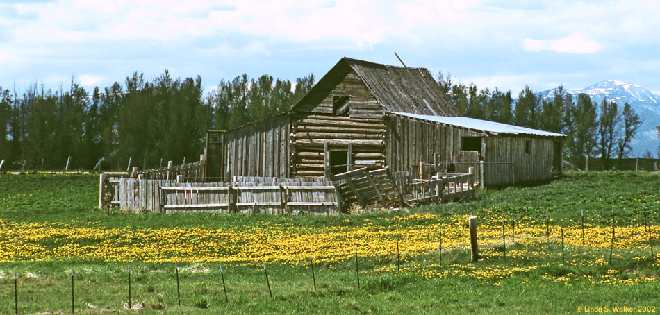 Log barn in Paris, Idaho