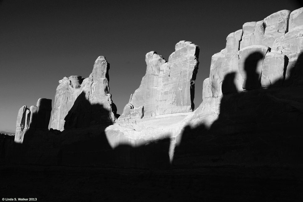 Park Avenue late afternoon shadows, Arches National Park, Utah