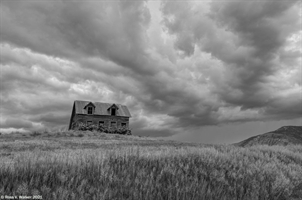 Abandoned house on a hilltop