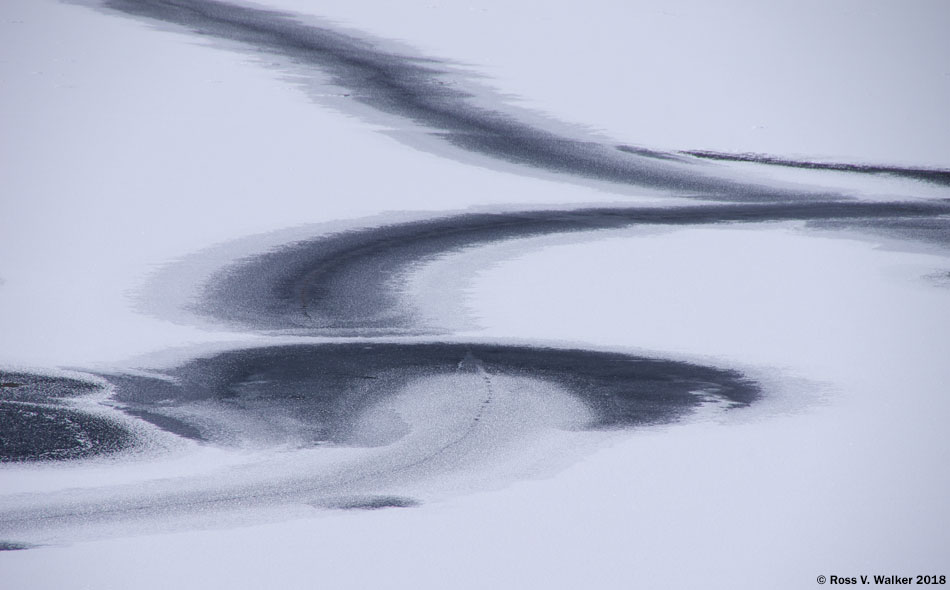 Thin ice at Montpelier Reservoir, Idaho