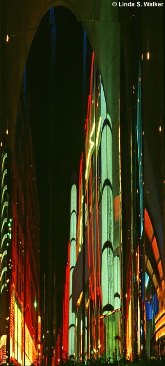 A reflection in a pillar in Las Vegas