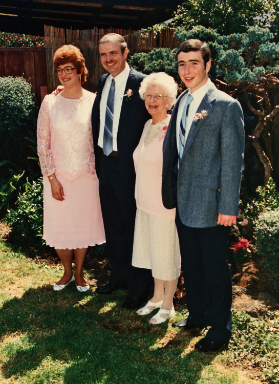 Linda and Ross Walker's wedding day, September 6, 1986, Alameda, California