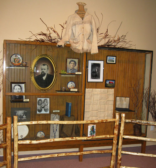 Amos Wright display at the Oregon Trail Center, Montpelier, Idaho