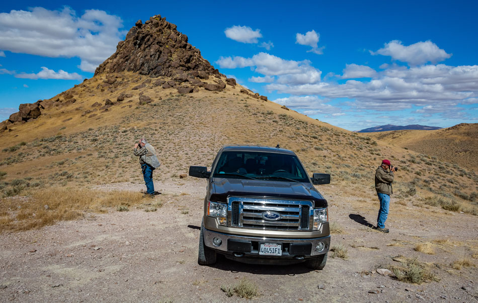 Photographing the hills near Winnemucca, Nevada