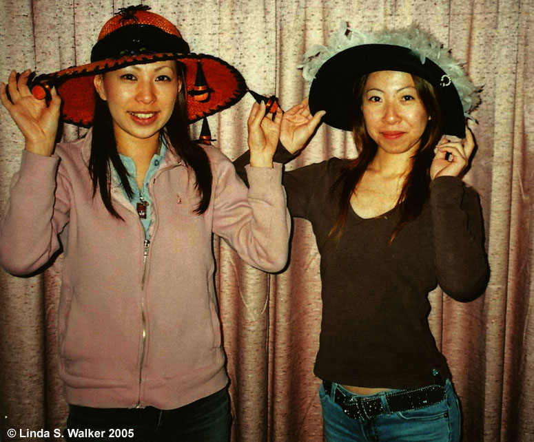 Eri and Chisato model Linda's performance hats, Montpelier, Idaho