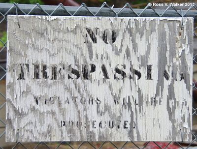 No trespassing sign in Burke, Idaho