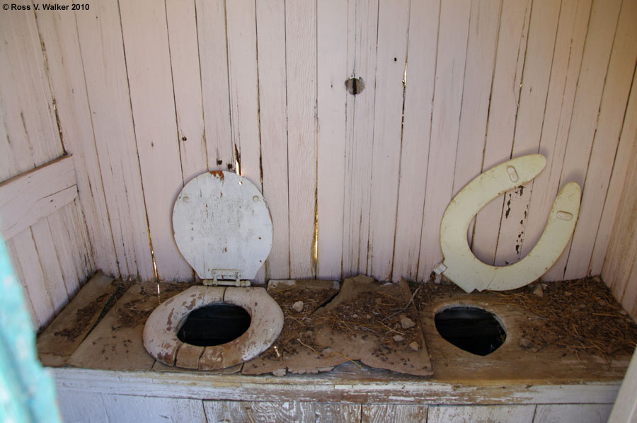 Two holer at Aguereberry Camp, Death Valley National Park, California