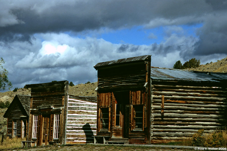 False front log buildings in the commercial district, Bannack, Montana