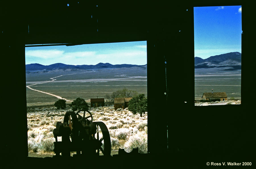 Machine shop door and window, Berlin, Nevada