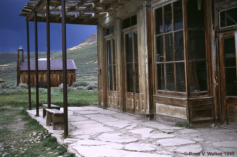 Firehouse seen from the Wheaton and Hollis Hotel, Bodie, California