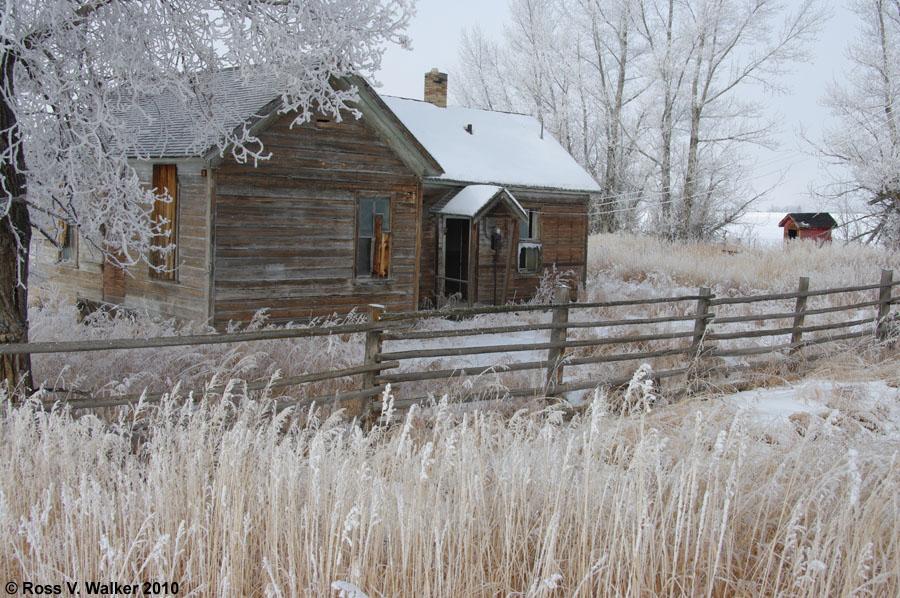 Costello house and hoar frost, Montpelier, Idaho