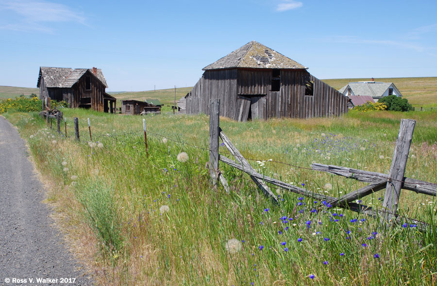 Farmhouse and barn, Hardman, Oregon