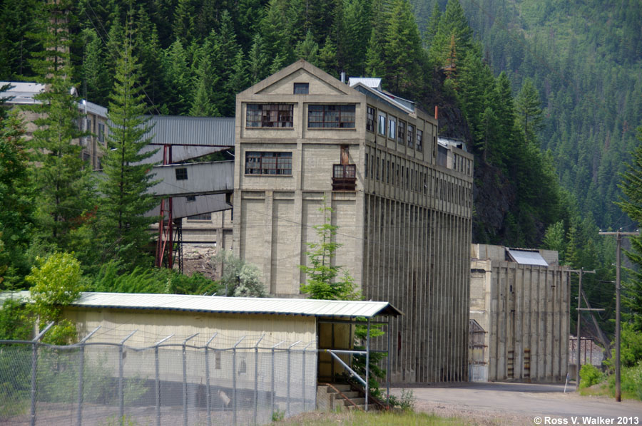 This concrete tower held storage bins for Hecla mining in Burke, Idaho