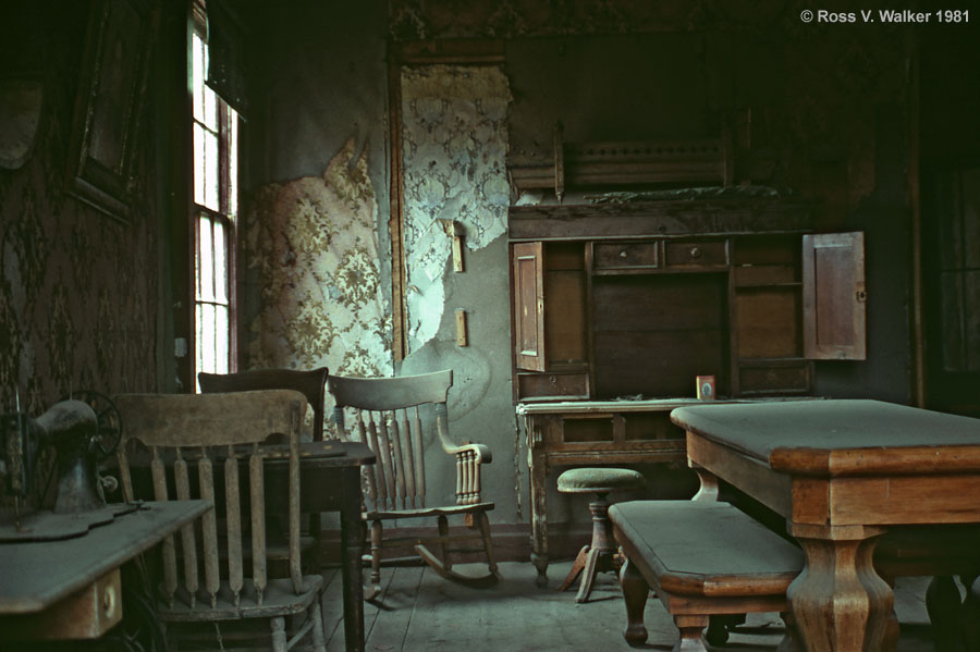 Johl house interior, Bodie, California