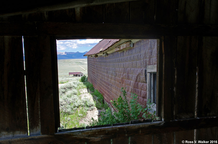 View from the side entrance of the Gilmore Mercantile building, Gilmore, Idaho.