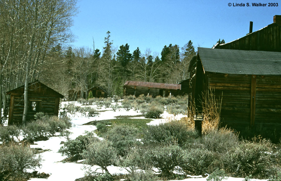 Cabins in the center of town, Miner's Delight, Wyoming