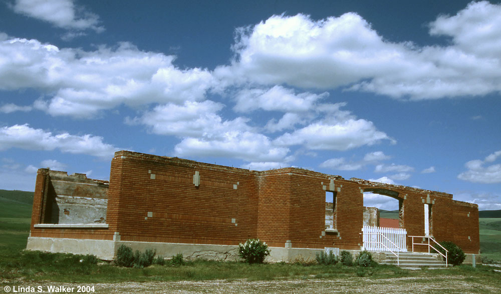 Chesterfield School ruins after a fire caused by a lightning strike