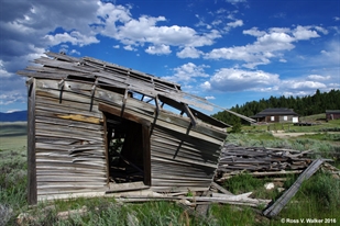 Collapsing house, Gilmore, Idaho