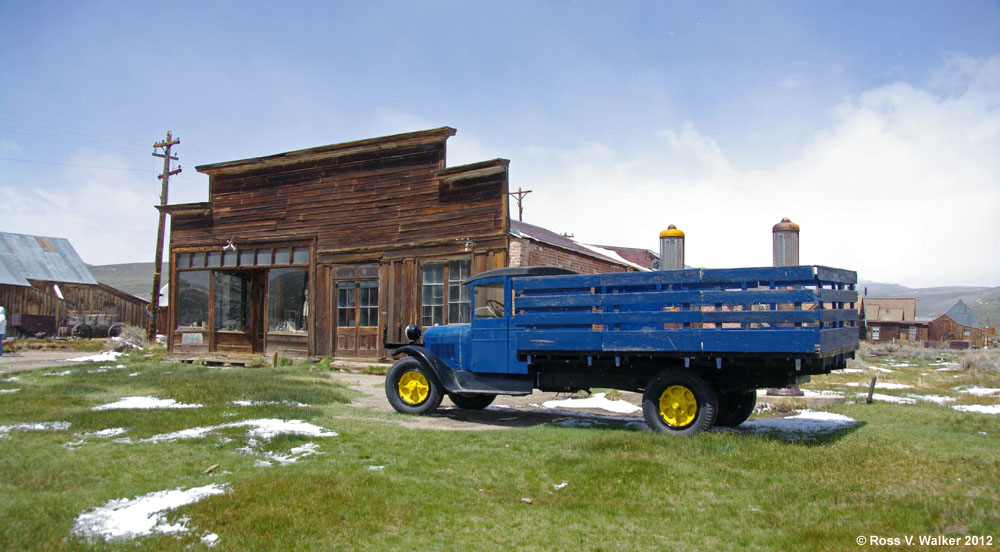 Boone store and 1927 Dodge Graham truck, Bodie, California